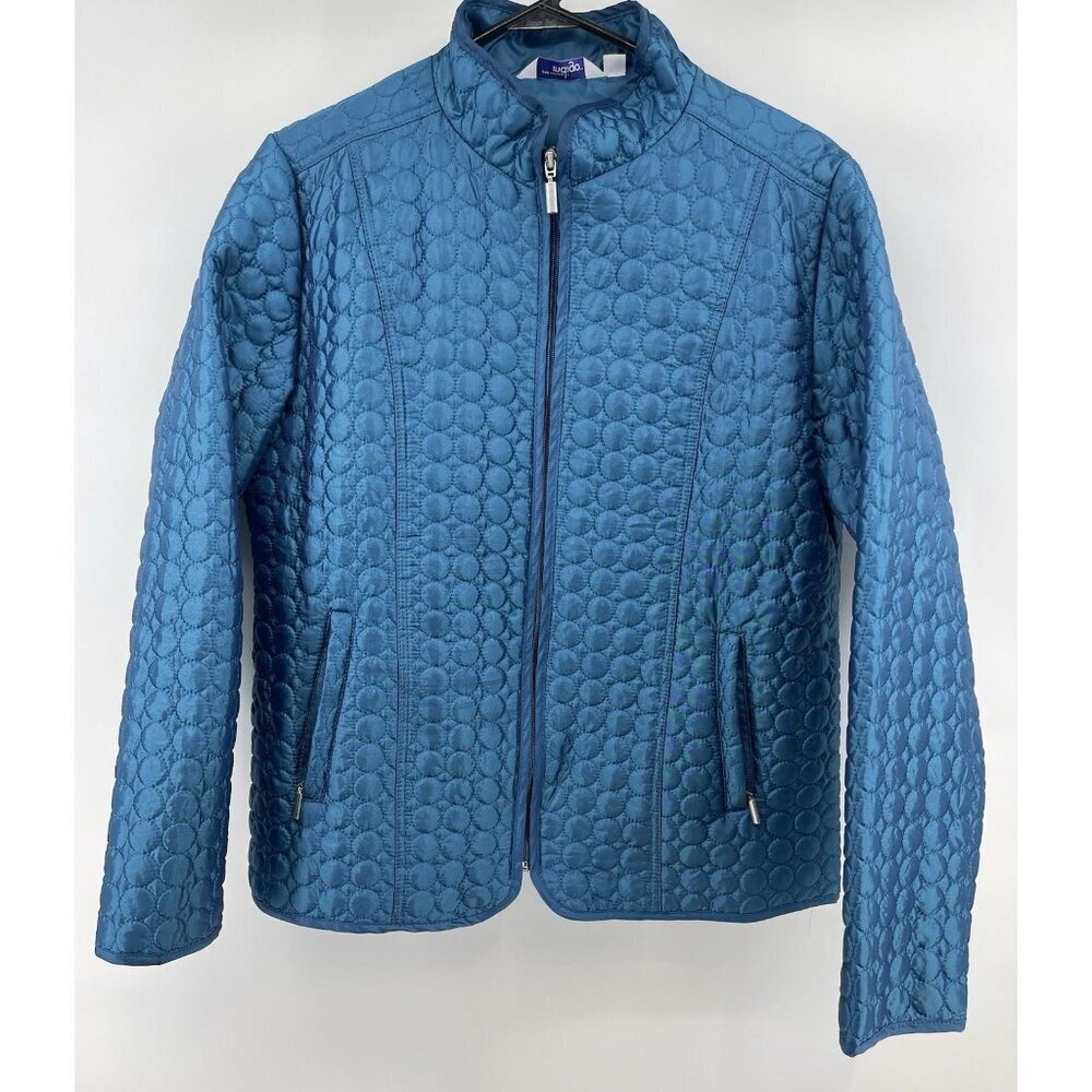 INDIGO Blue Quilted Womens Jacket Lg